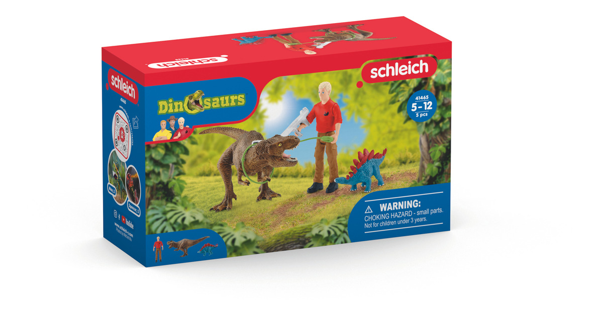 Set Muñecos Figuras Ataque De T-rex Dinosaurios Schleich Tx