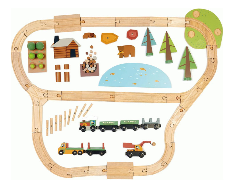 Tren Pinos Salvajes Tender Leaf Aventura Juguetes Madera Tx