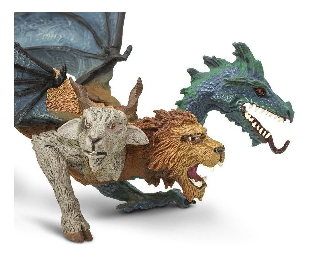 Chimera Criatura Monstruo 4 Cabezas Safari Juguete Niños Tx