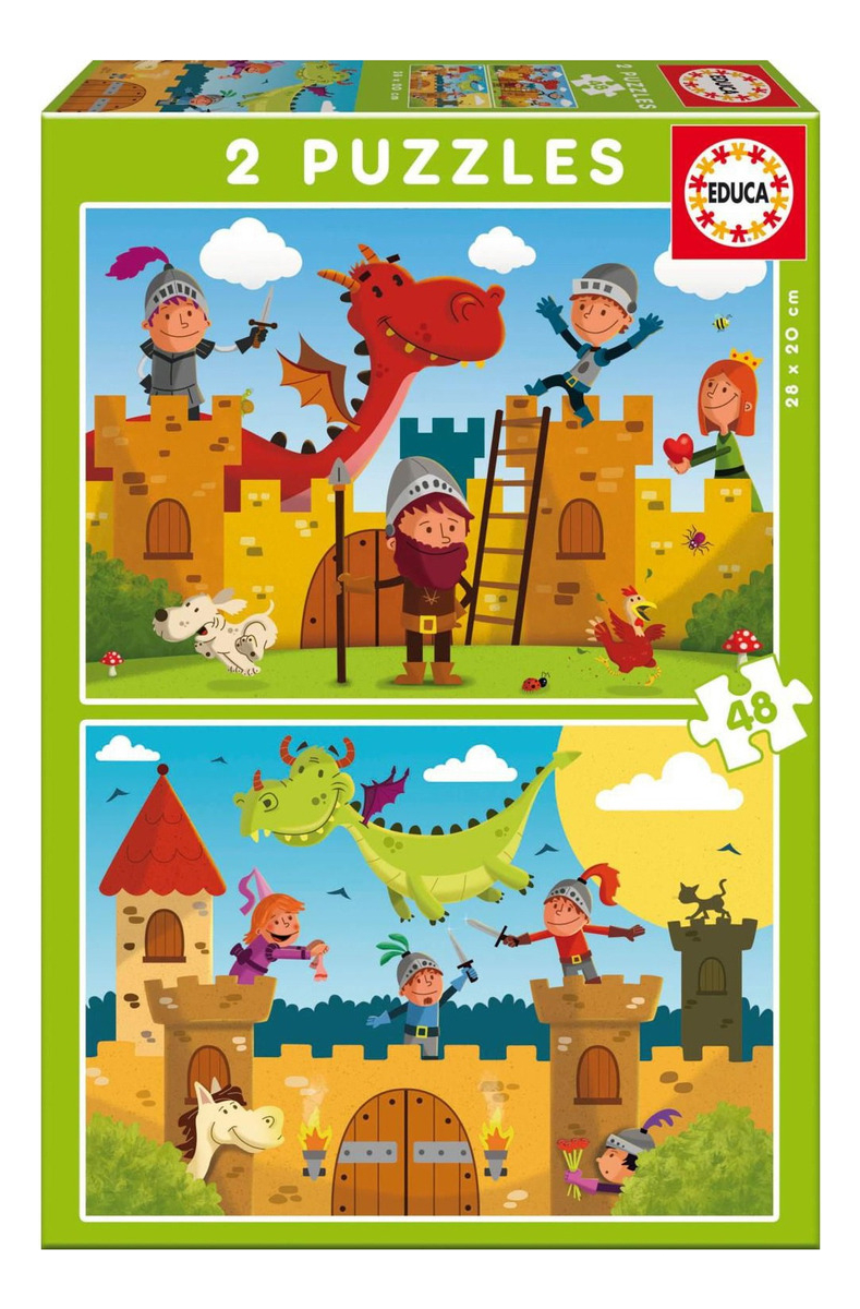 Set Puzzle Dragones Princesas Rompecabezas Castillo Educa Tx