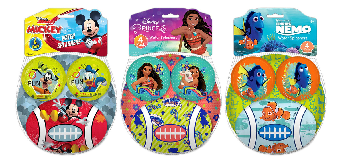 Set X3 Juego De Agua Disney Jaru Pelotas Y Disco Original Tx