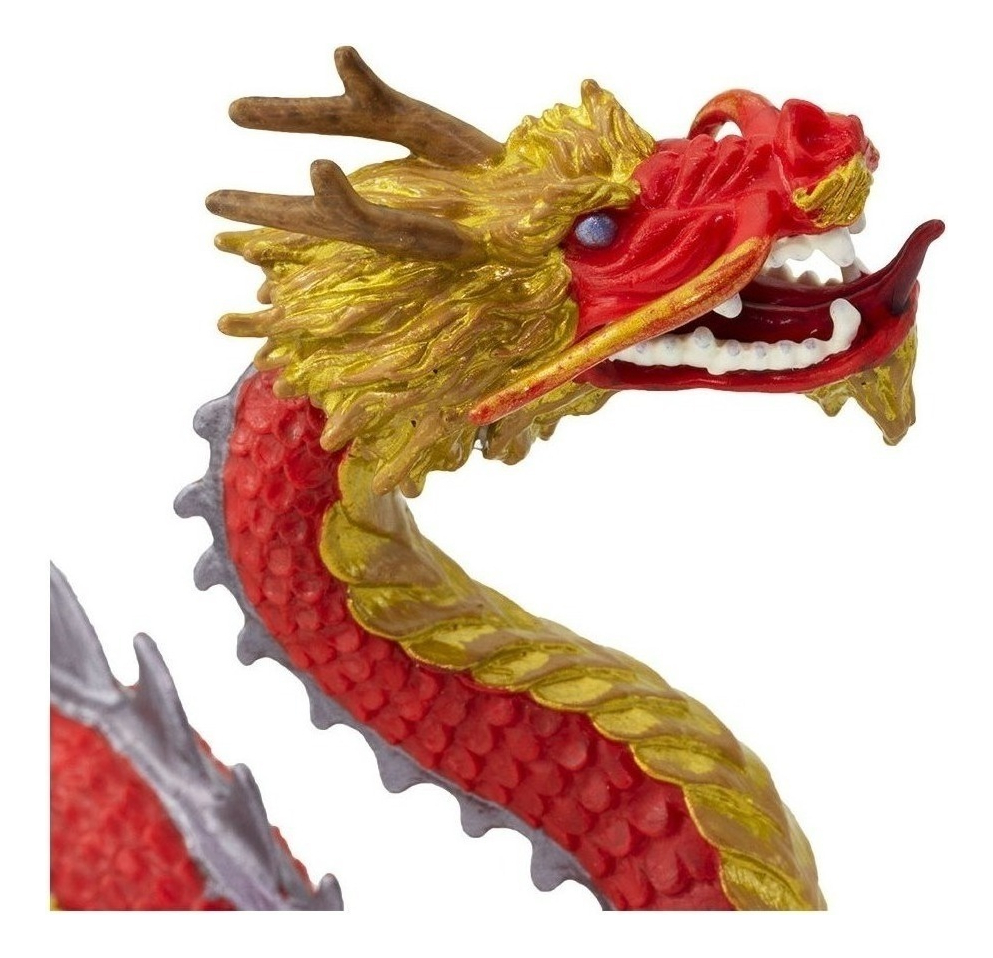 Safari Dragon Rojo Chino Suerte Cuernos Mitología Animal
