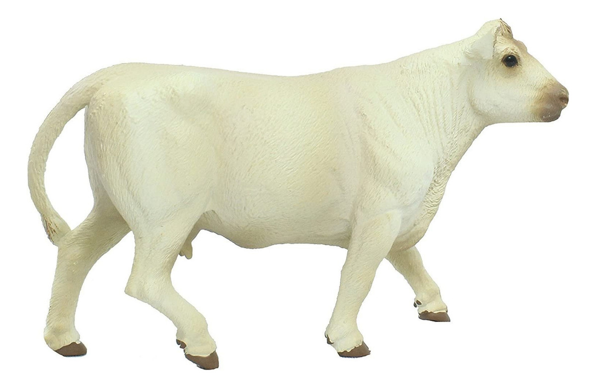 Figura Safari Juguete Vaca Charolais Granja Coleccionable Tx