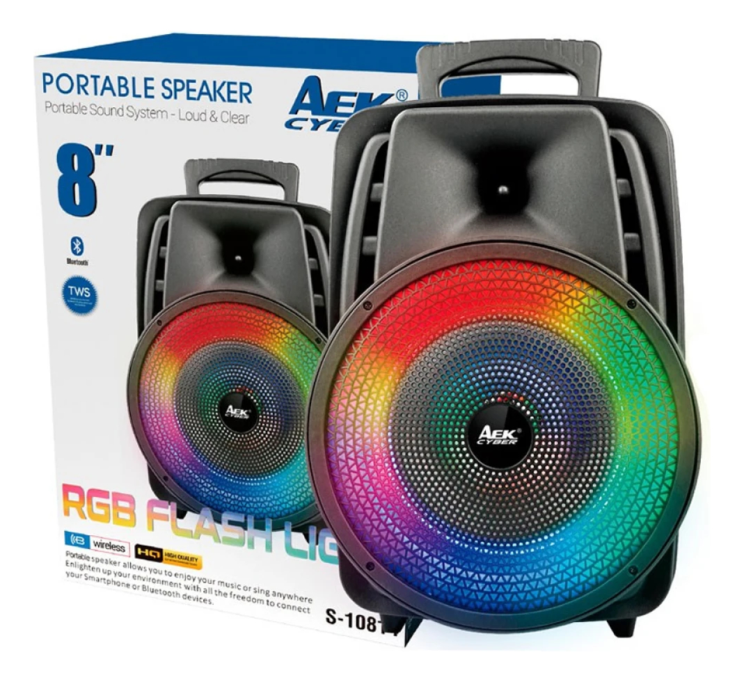 Parlante Portátil Recargable Bluetooth Aek Rgb Trex