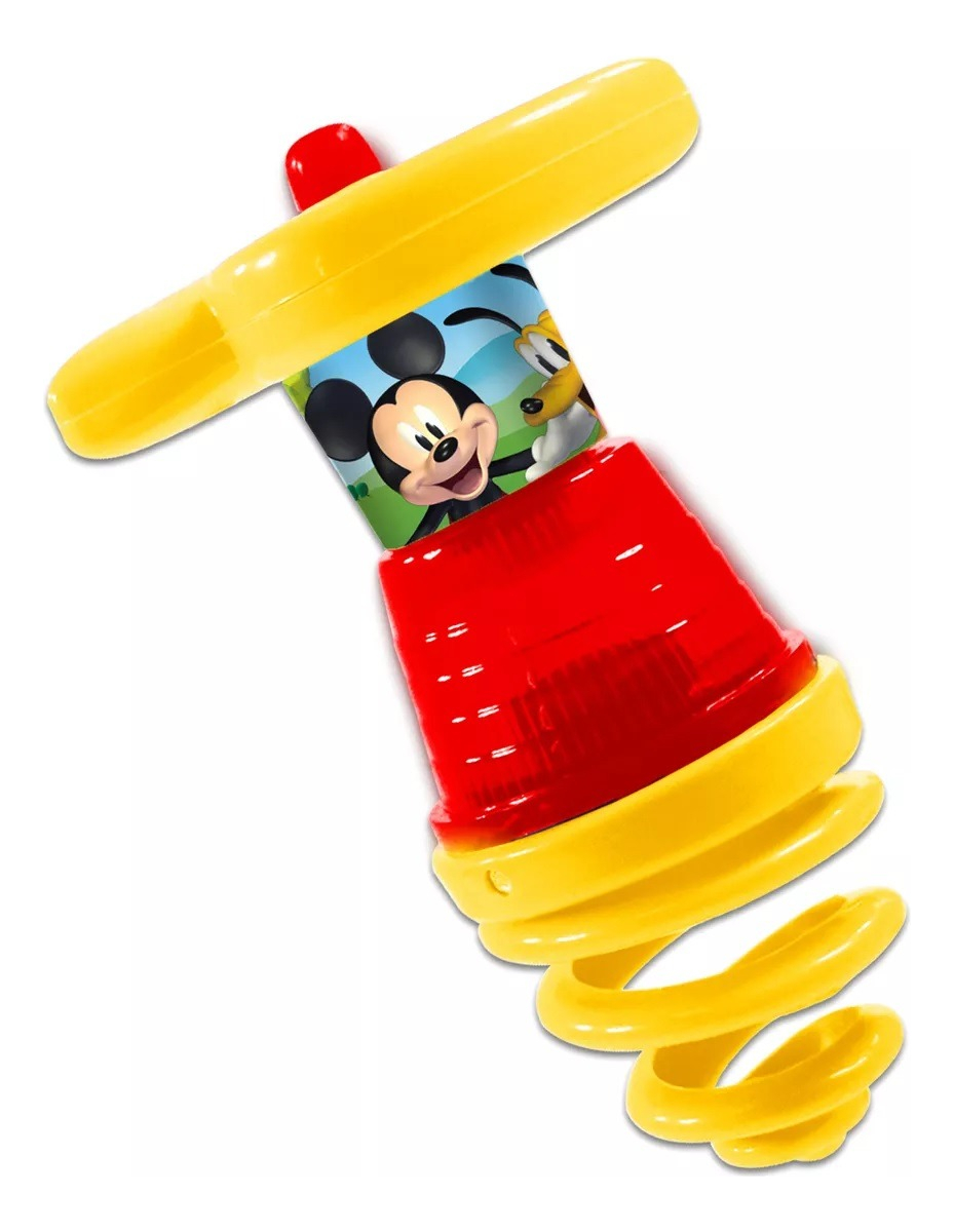 Trompo Juego Infantil C/ Luz Y Lanzador Disney Mickey Spidey