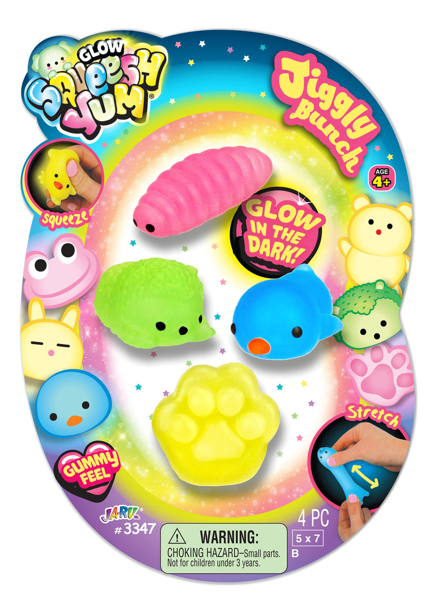 Jaru Jiggly Squeshee Kawai Mini Animalitos X4 Tiktok Trex