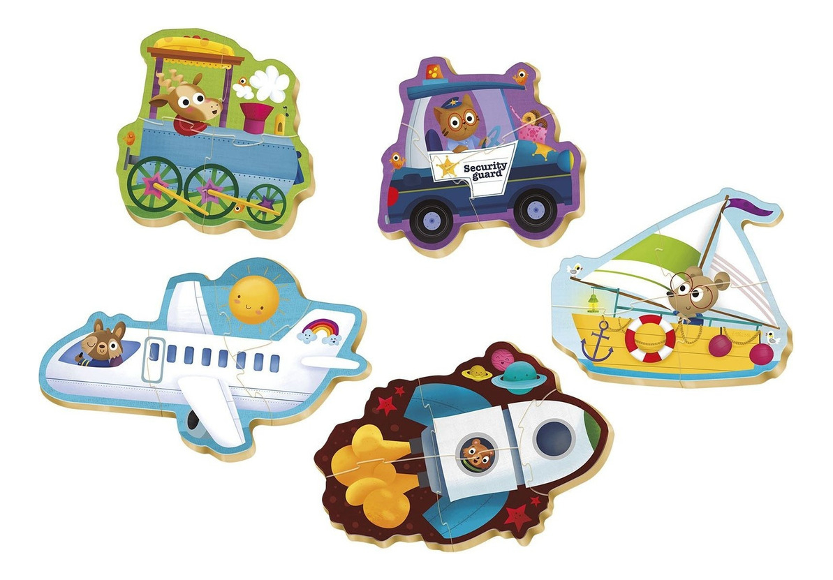 Set Puzzle Barco Avion Rompecabezas Didactico Educa Bebes