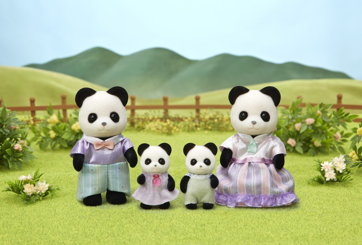 Sylvanian Families Familia Panda Pookie Juguete Infantil Tx