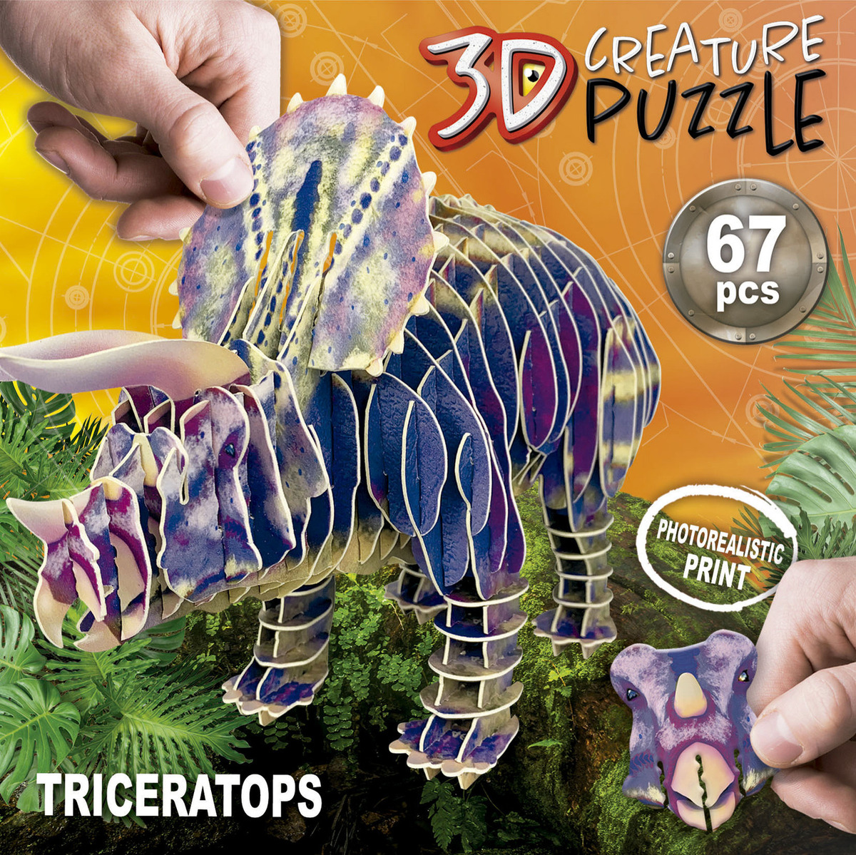 Puzzle Rompecabezas Triceratops 3d 67 Piezas Educa Trex