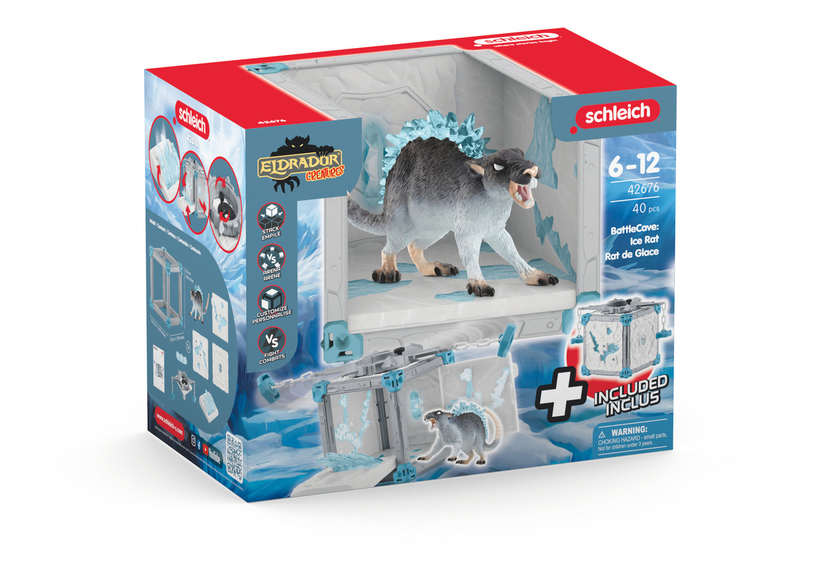 Set Figuras Jaula Monstruos Rata Hielo Eldrador Schleich Tx