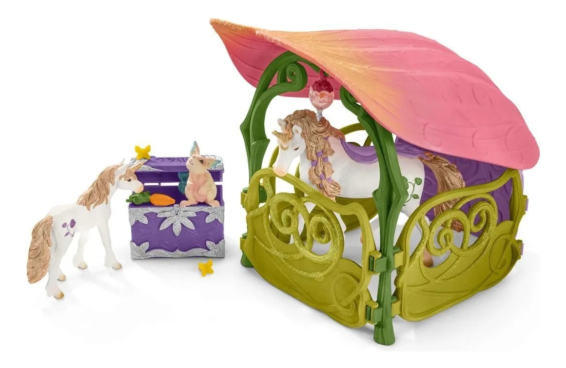 Casa Flores Reluciente Unicornios Lago Establo Schleich Trex