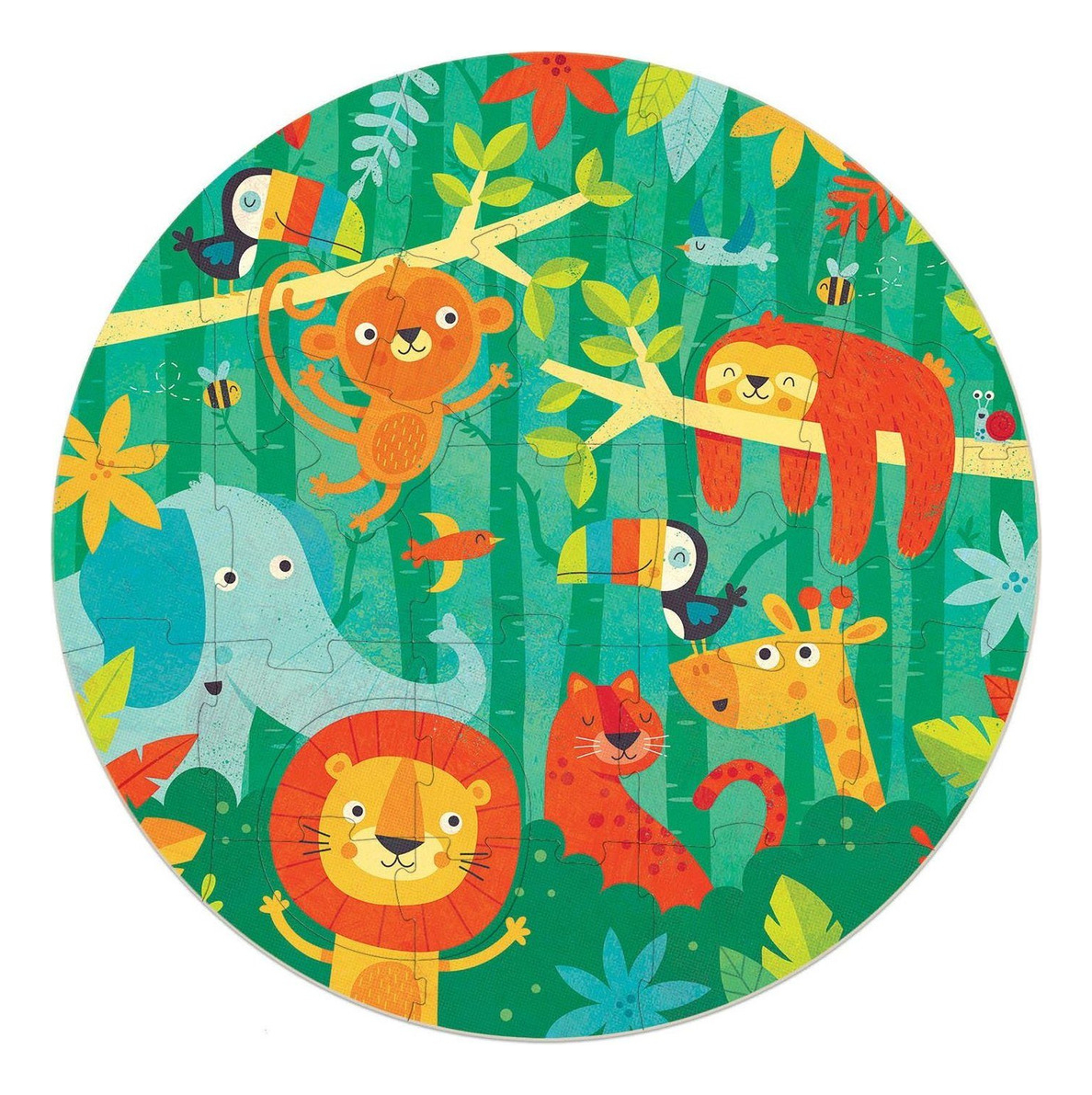 Set Puzzle Circular Animales Mono Educa Rompecabezas Niños