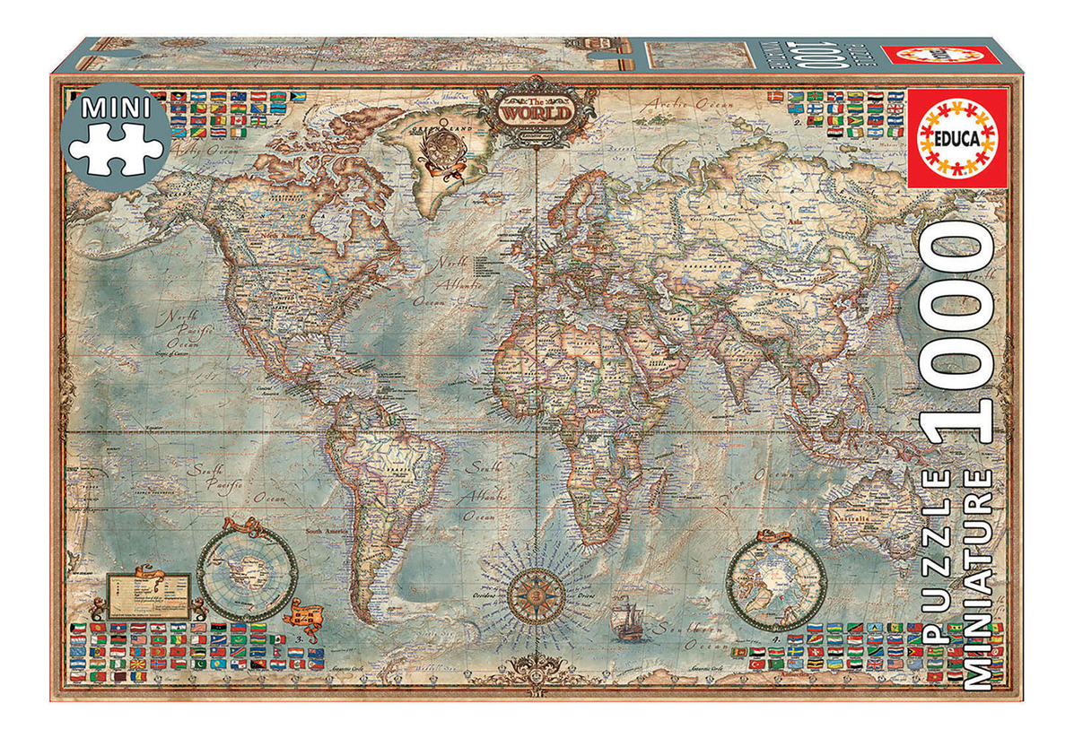Puzzle Rompecabezas Mapa Politico Mundo 1000 Pcs Educa Trex