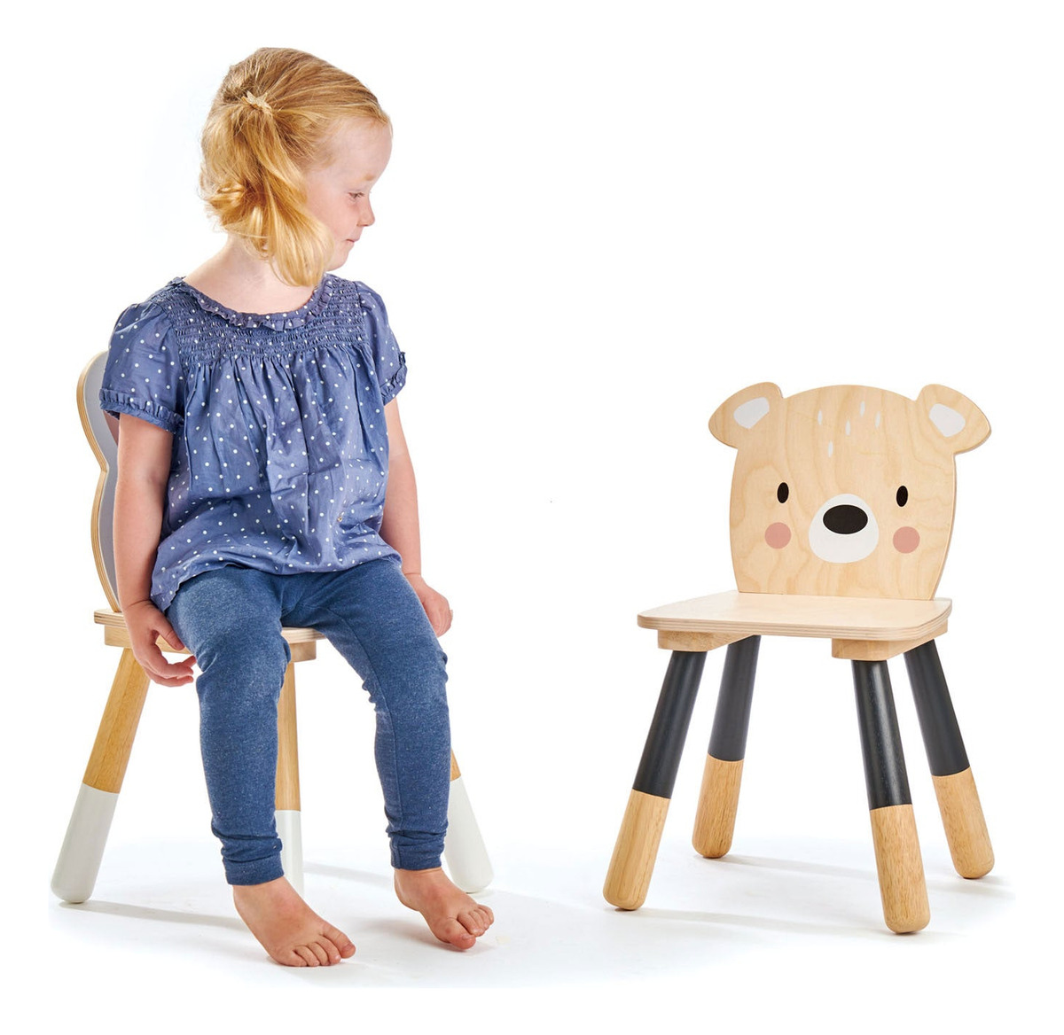Silla De Madera Oso Del Bosque Tender Leaf Niños Juguete Tx®