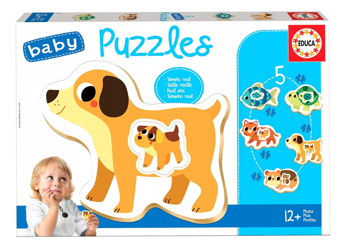 Set Puzzle Perro Animales Rompecabezas Educa Didactico Tx