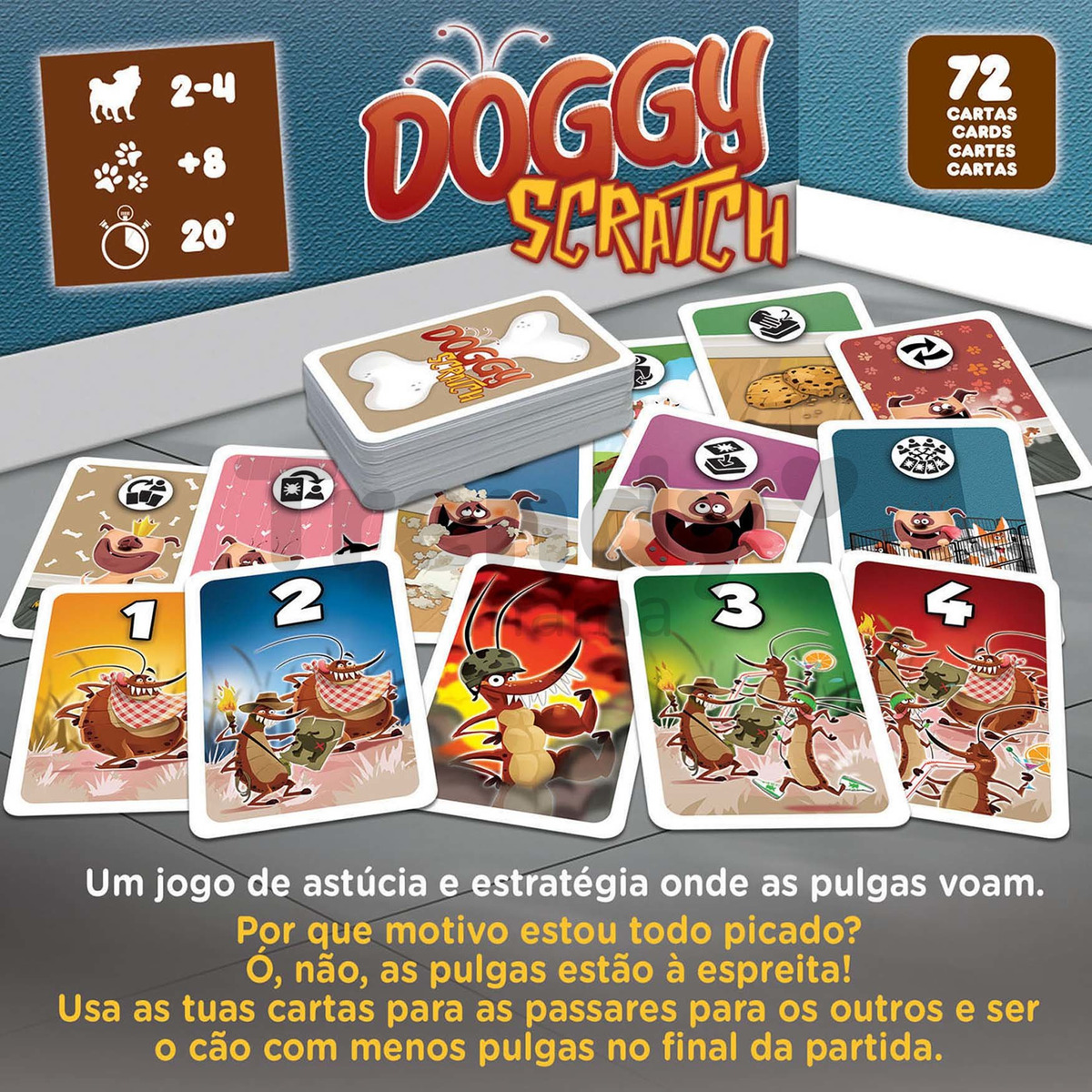 Juego Mesa Doggy Scratch ¡quitate Las Pulgas! 72cartas Educa