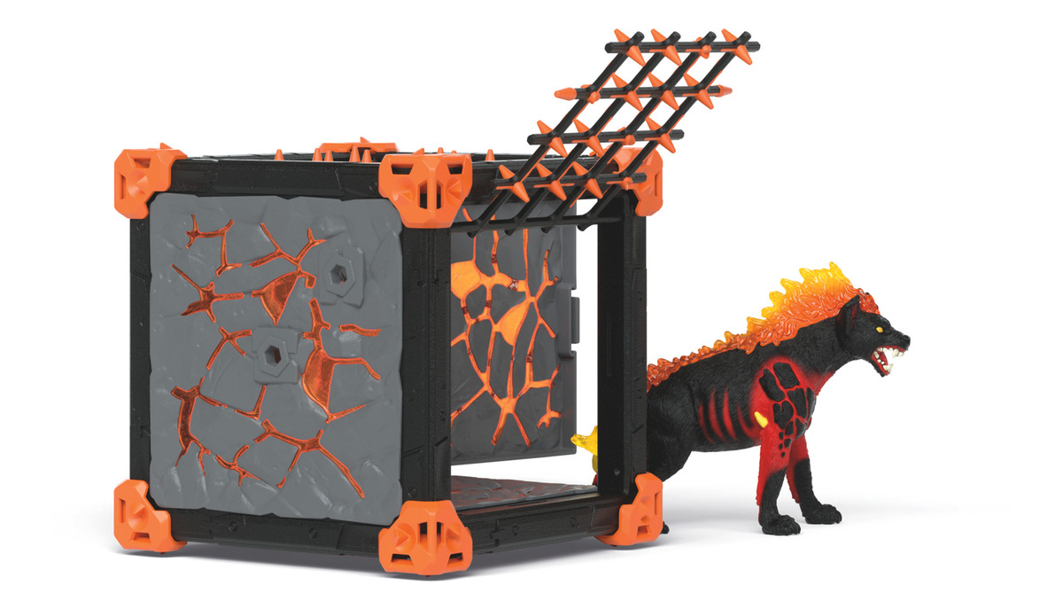 Set Figuras Jaula Monstruo Hiena De Lava Eldrador Schleich