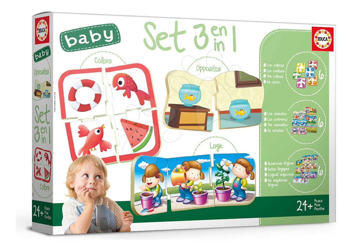 Puzzle Rompezabezas Set Educativo Baby 3 En 1 18123 Educa Tx