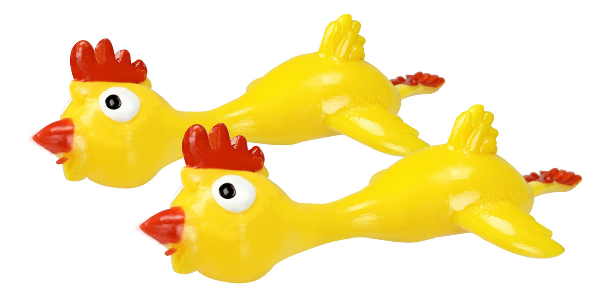 Pollo Volador Ule X2 Juguete Estirable Ja Ru Goma Trex