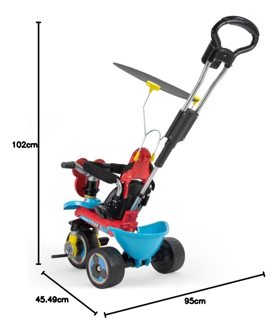 Triciclo Cochecito Evolutivo Mickey Mouse Injusa Infantil Tx
