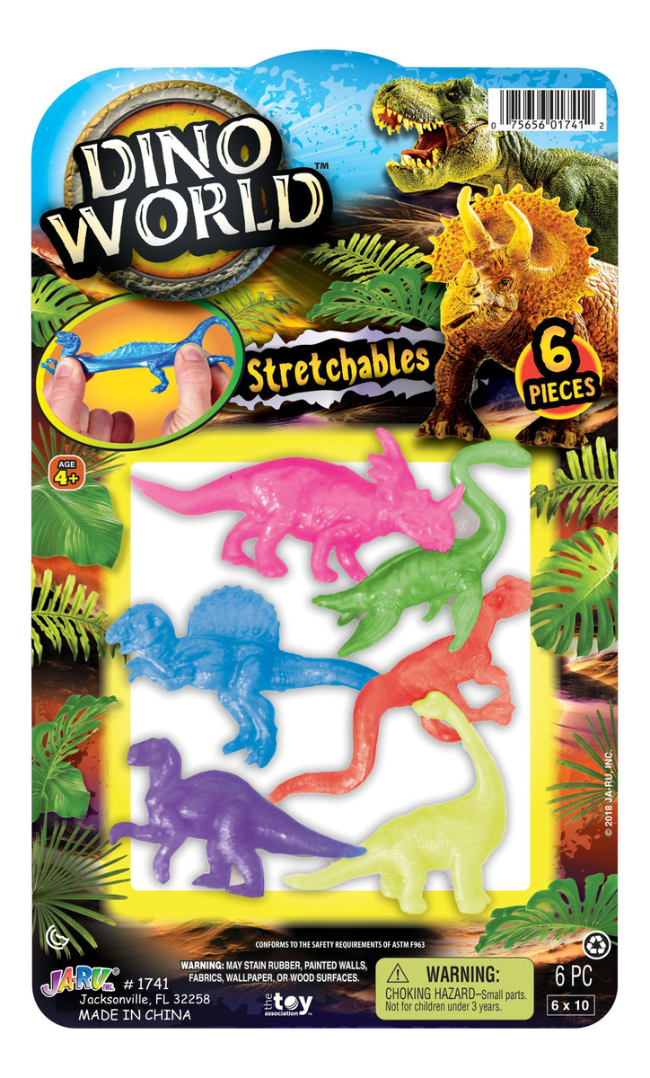 Pack Figuras Dinosaurios Estirables X6 Pc Ja Ru Dino World