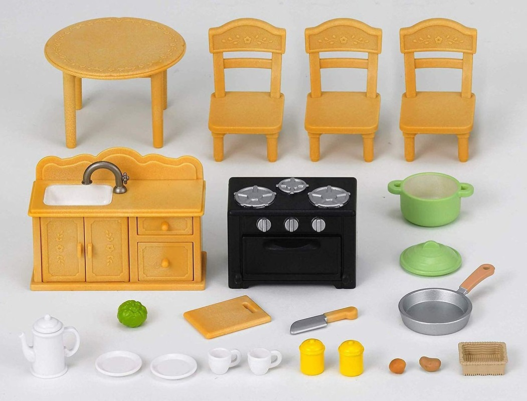 Sylvanian Families Set Muebles Cocina + Figura Juguete Niños