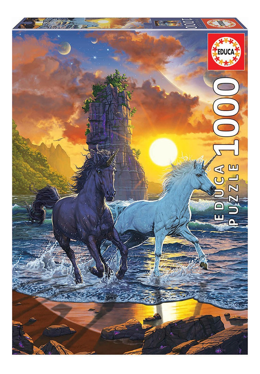 Puzzle Rompecabeza Educa Unicornios En La Playa 1000 Piezas