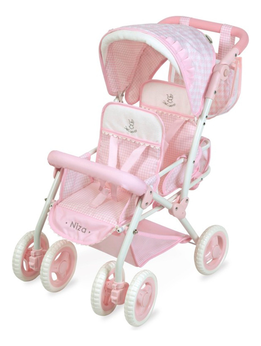 Coche Gemelos Plegable De Cuevas Bebe Llorens Juguete Trex