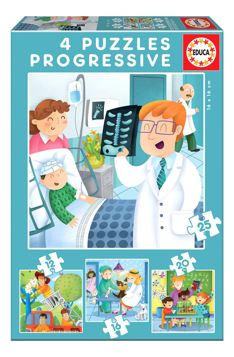 Set Puzzle Aprender Doctor Bombero Educa Niños Rompecabezas