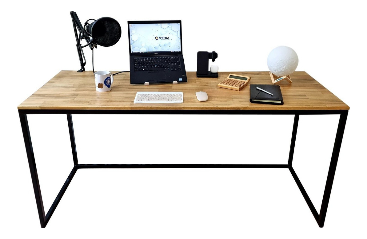 Escritorio Mesa Oficina Hogar Madera Y Hierro 1.6m Tp