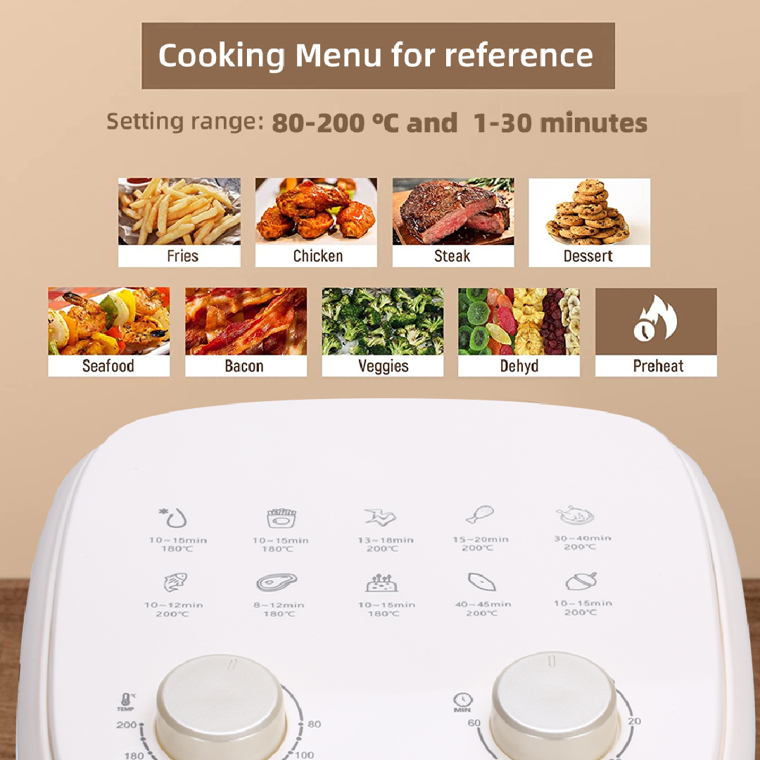 Freidora Sin Aceite Marvo 4.4 Litros Air Fryer Haf 031 Trex
