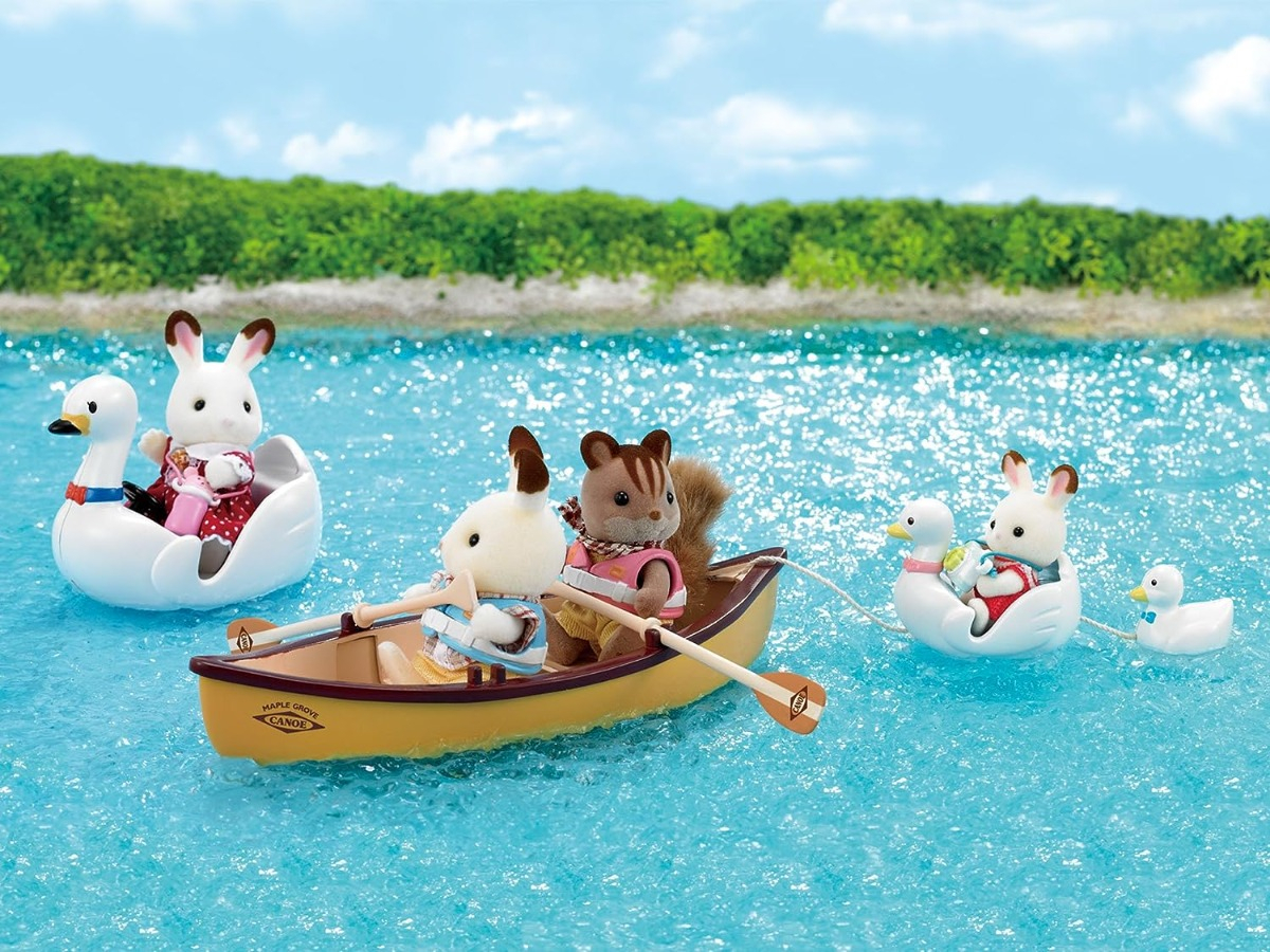 Sylvanian Families Barco Cisnes Paseo Lago Juguete Niños Tx
