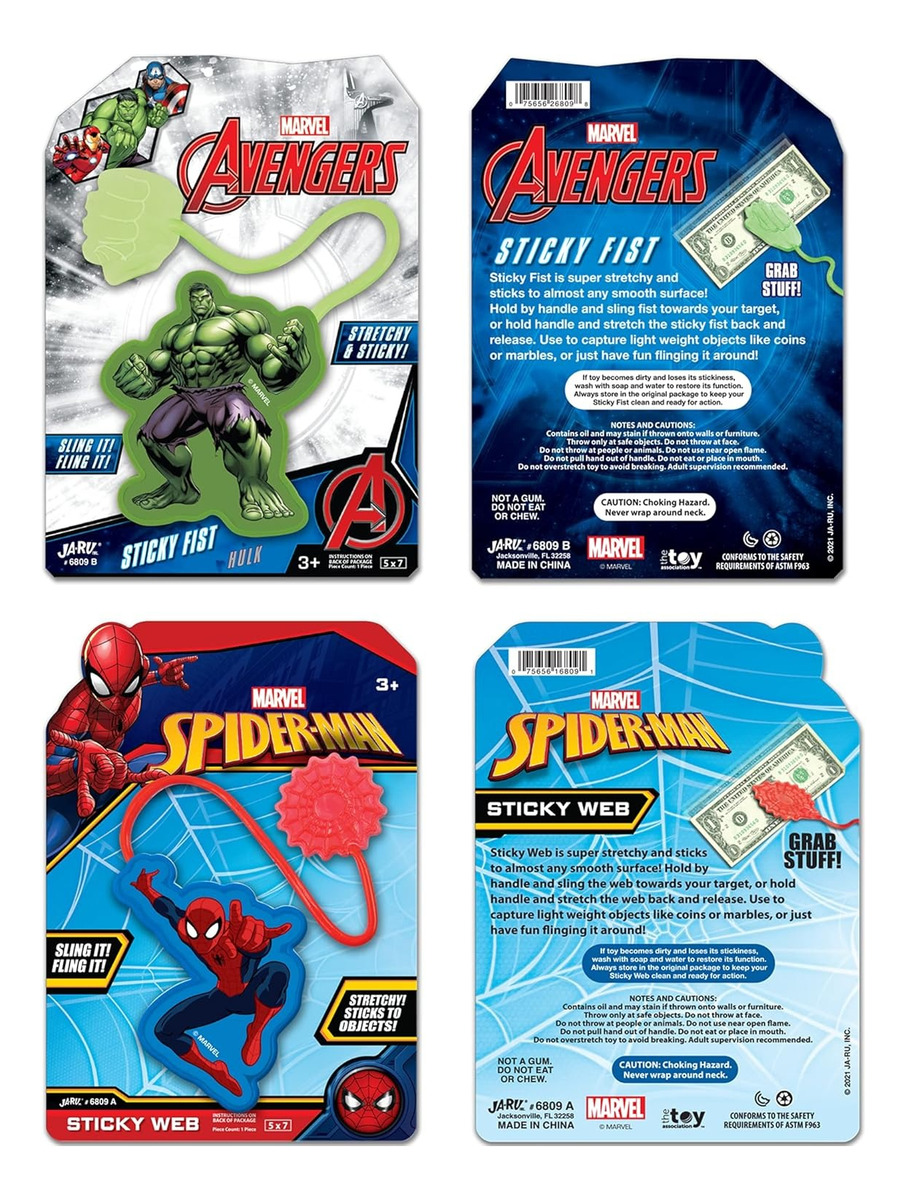 Telaraña Manito Pegajosa Juguete Marvel Avengers Ja Ru Trex