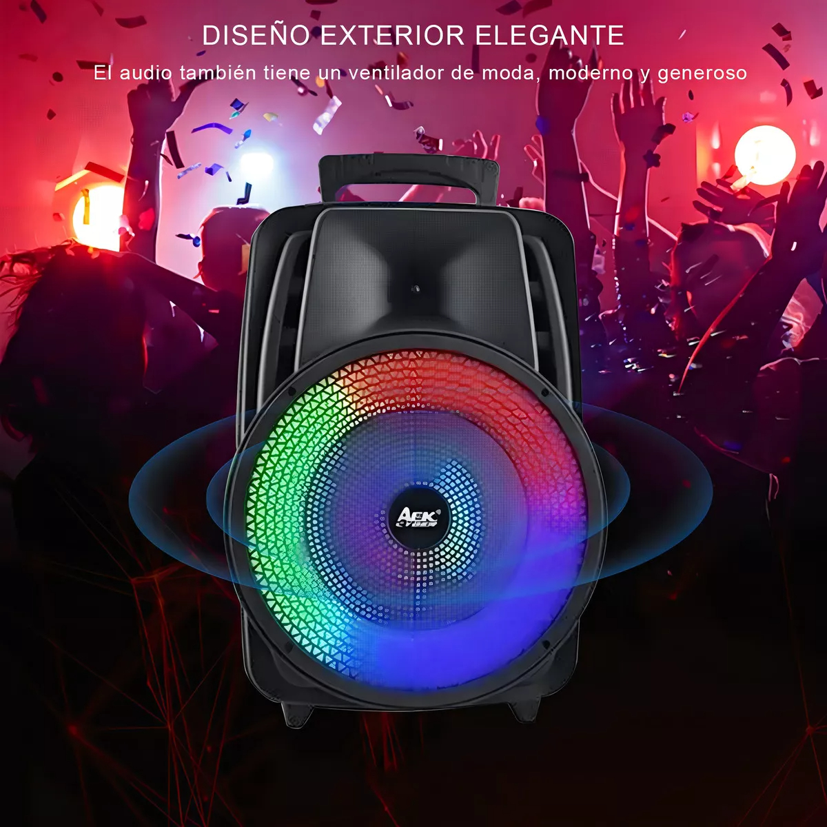 Parlante Portátil Recargable Bluetooth Aek Rgb Trex