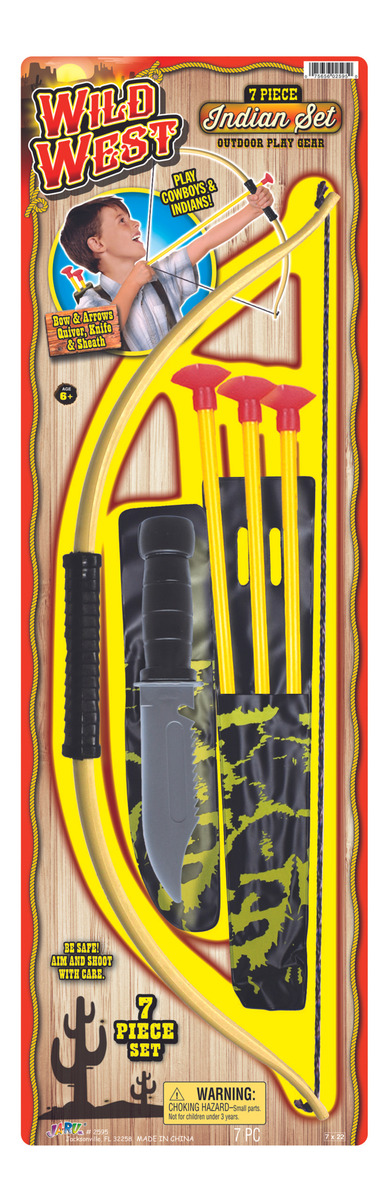 Kit Juguete Arco Y Flechas + Cuchillo Funda Cowboy Ja Ru Trx