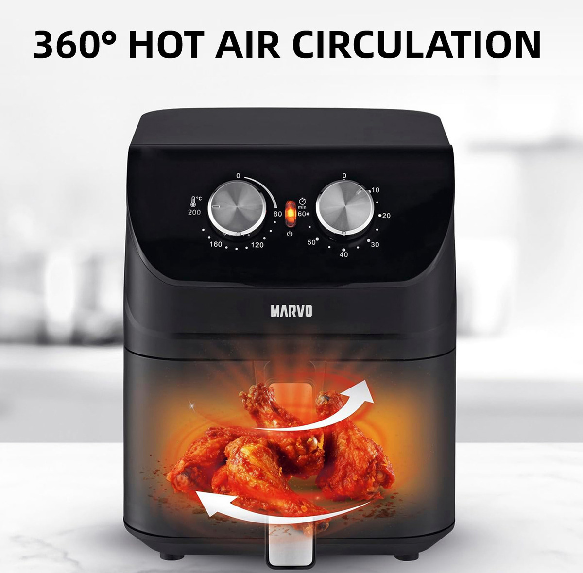 Freidora Sin Aceite Antiadherente 4 Litros Air Fryer Trex