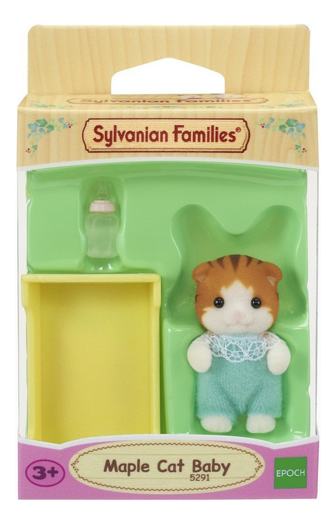 Sylvanian Families Gato Rayado Bebé Con Cuna Juguete Niños