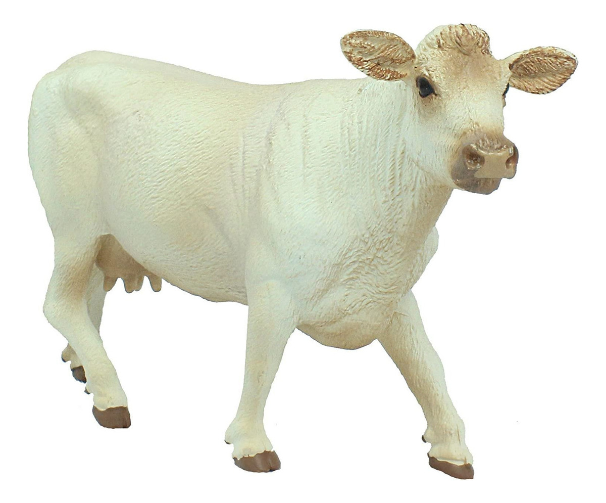 Figura Safari Juguete Vaca Charolais Granja Coleccionable Tx