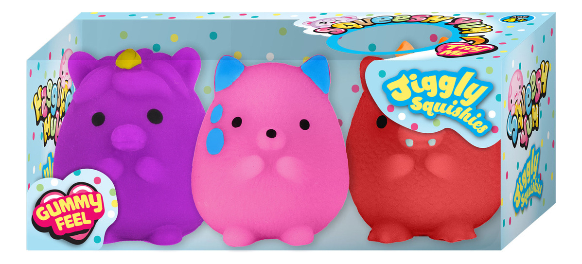 Ja Ru Squishy Mochi Kawaii Trex 3 Unidades Redondo
