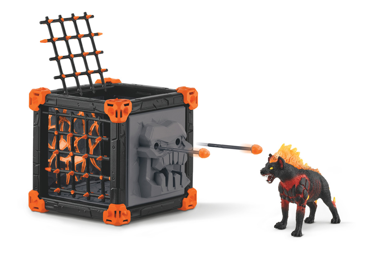 Set Figuras Jaula Monstruo Hiena De Lava Eldrador Schleich