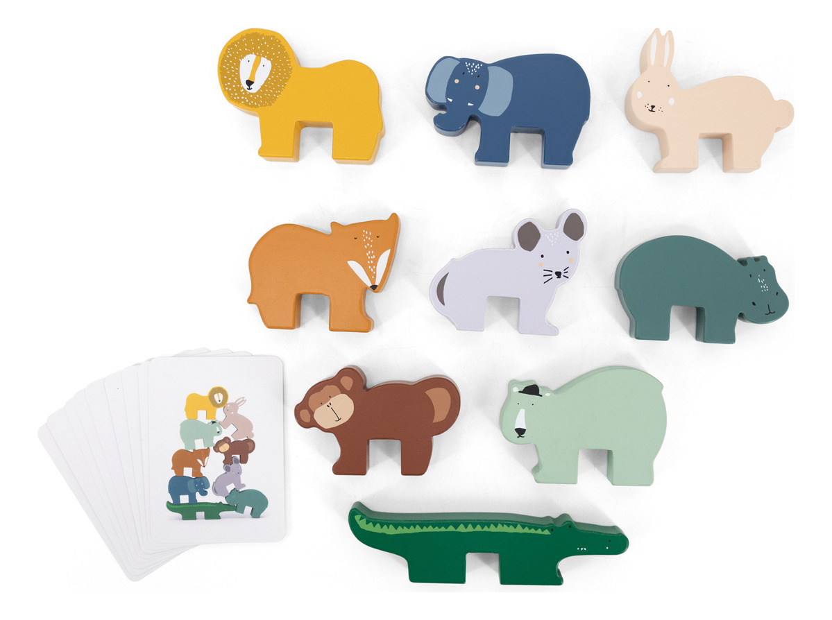 Juego Animales Apilables Balanceo Madera Infantil Trixie Tx