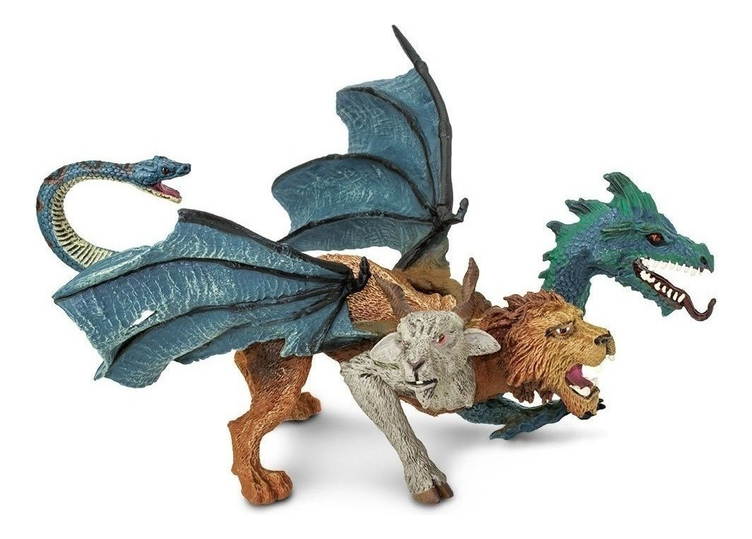 Chimera Criatura Monstruo 4 Cabezas Safari Juguete Niños Tx