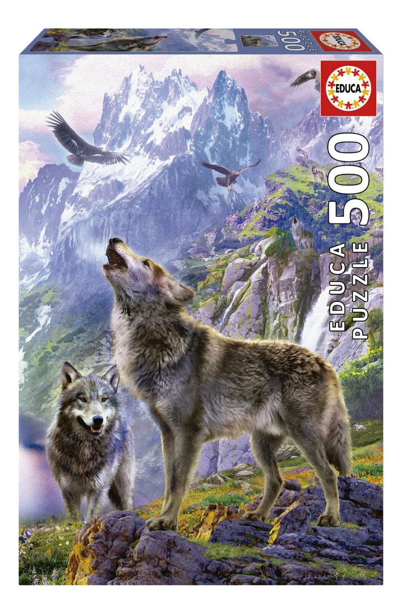 Puzzle Rompecabezas Lobos En Las Rocas 500 Piezas Educa Trex