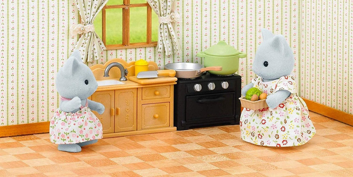 Sylvanian Families Set Muebles Cocina + Figura Juguete Niños