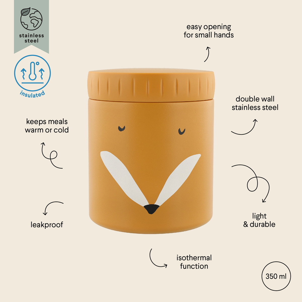 Tupper Tapper Hermetico 350ml Trixie Animales Lunchera Tx
