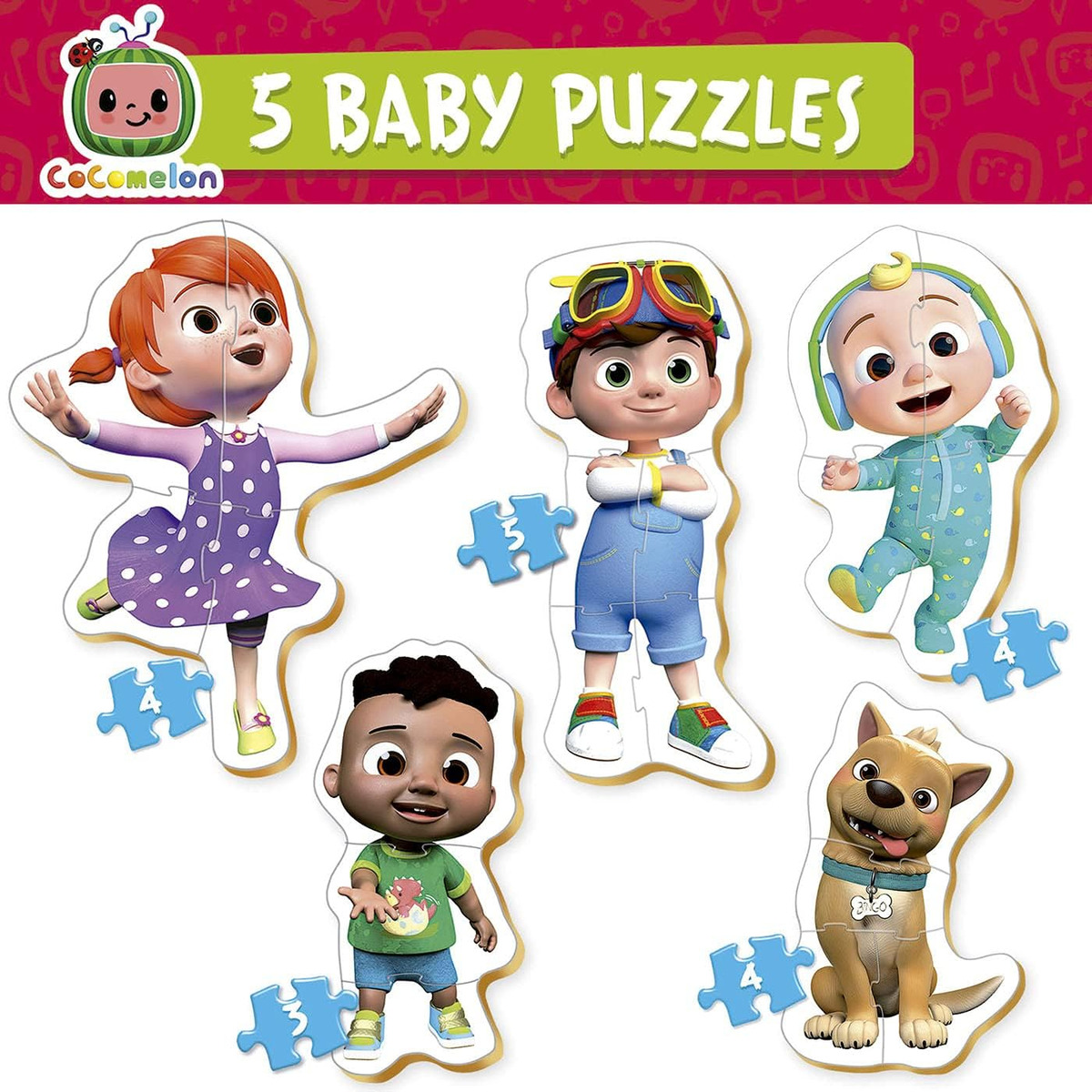 Juego Puzzle Educa Bebe Cocomelon Infantil 5 En 1 Trex