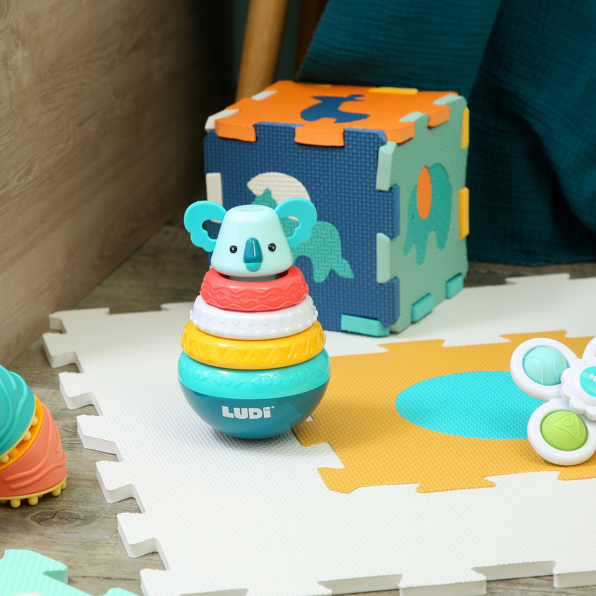 Piramide Culbuto Koala Bebe Eduativo Sensorial Ludi Trex