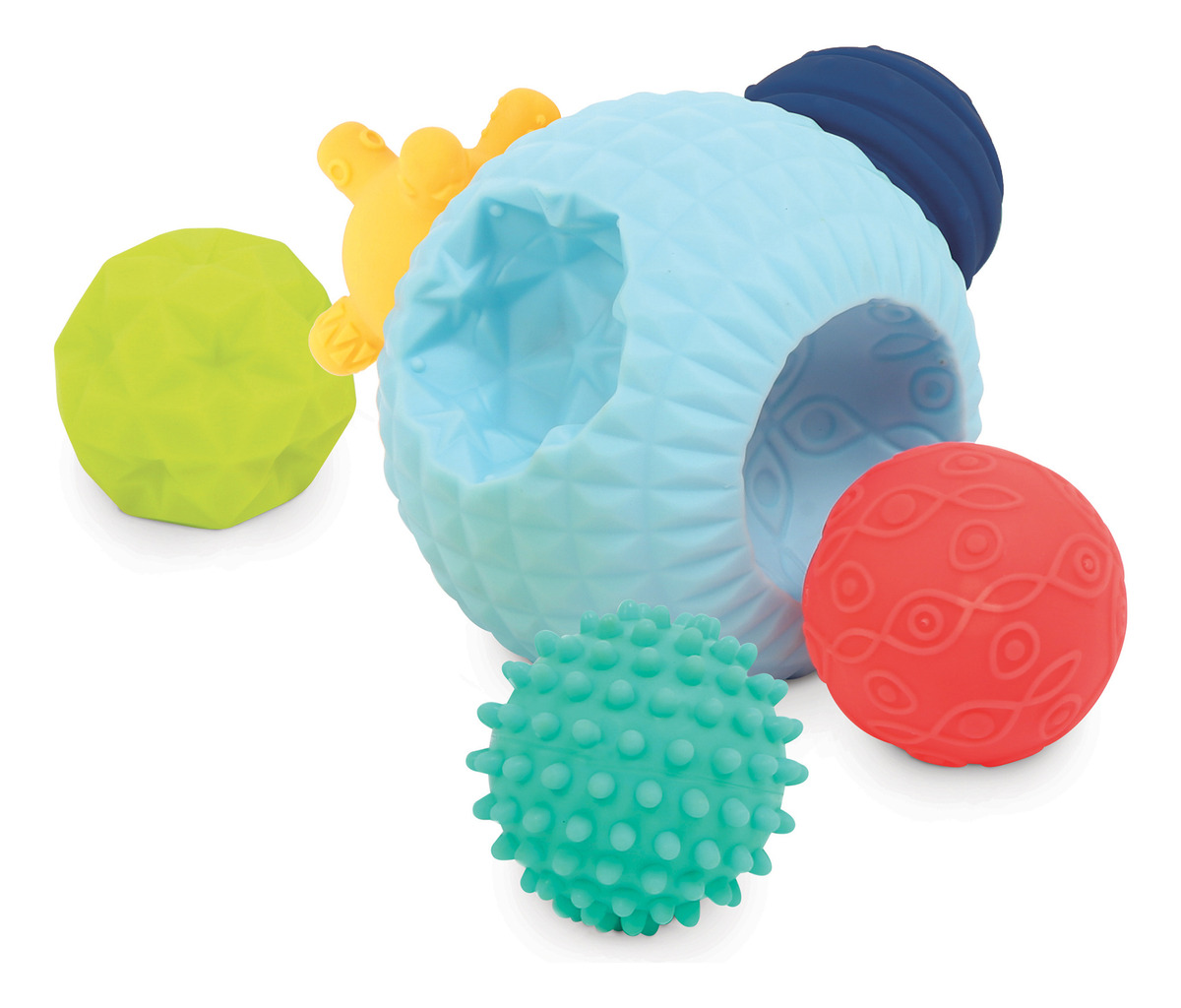 Juego Bebe Pelota Sensorial Goma Encastre Ludi Calidad Trex