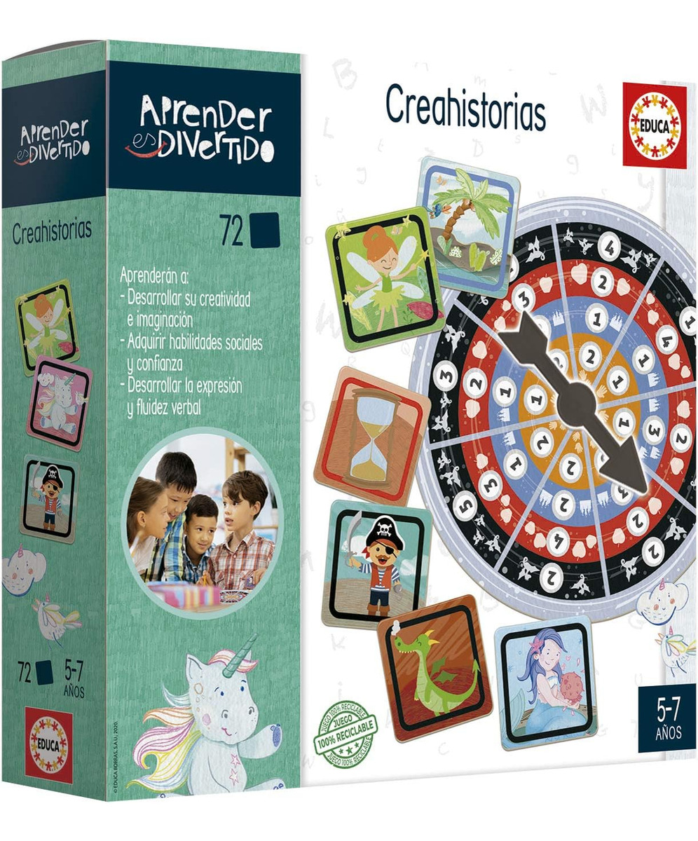 Juego Mesa Crear Historias Aprender Divertido 72 Carta Educa