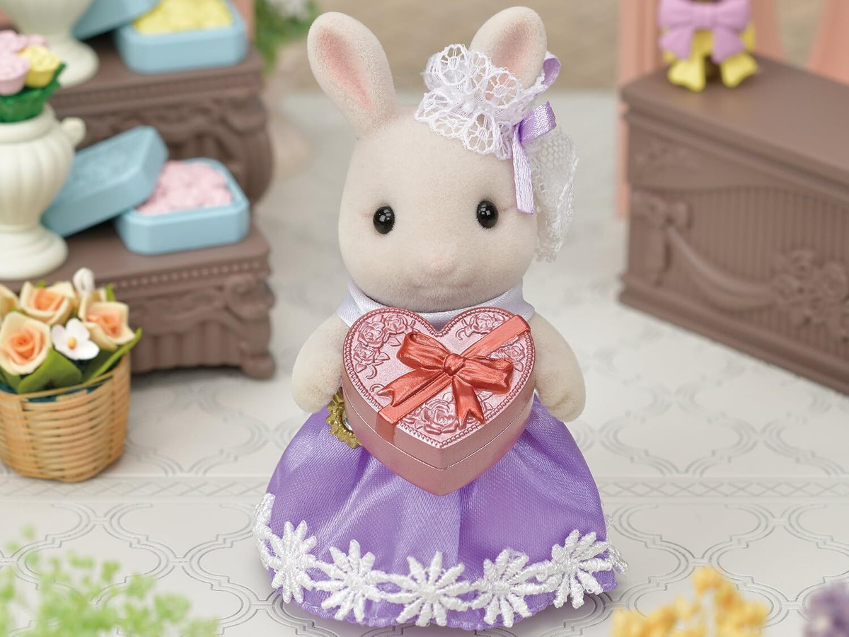 Ternurines Hermana Mayor Conejo Leche Set Flores Sylvanian